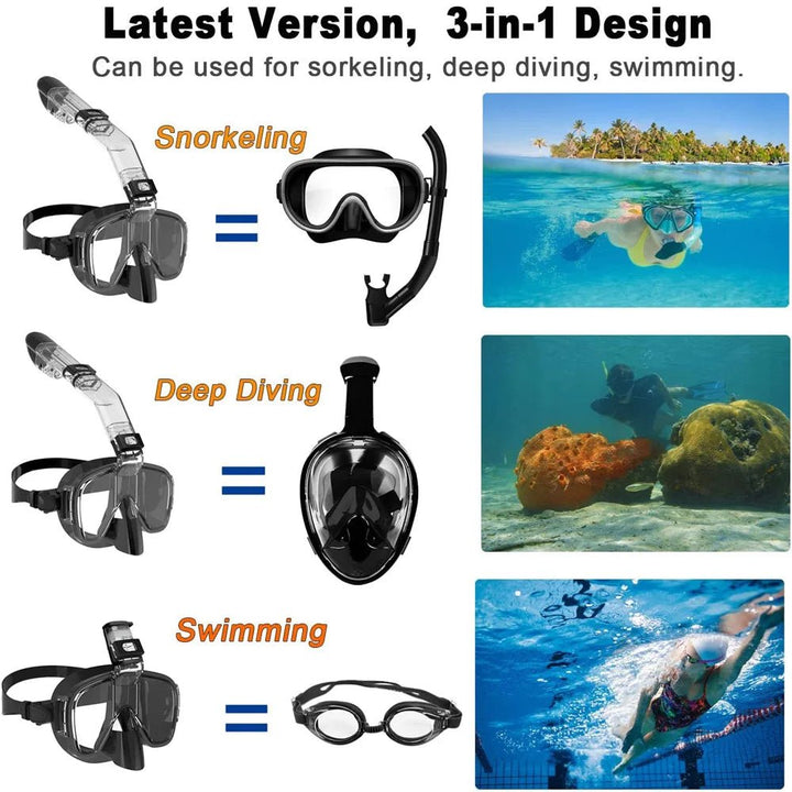 Foldable Anti-Fog Snorkel Mask